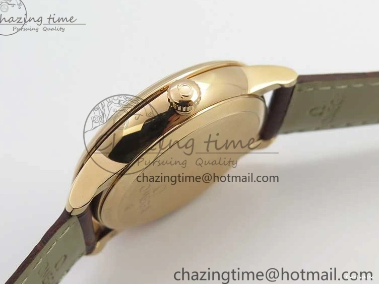 0422 De Ville Prestige Real PR RG ZF 1:1 Best Edition White Dial on Brown Leather Strap MIYOTA HighPerformance 7939